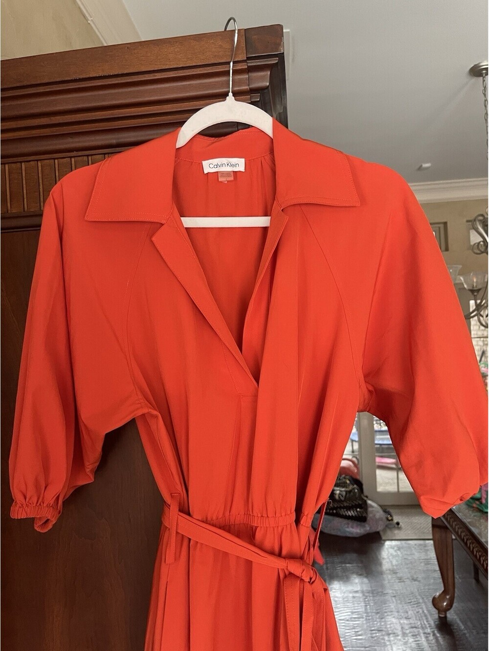 Calvin Klein Orange Size 4 Balloon Short Sleeve Dress - Picture 4 of 6
